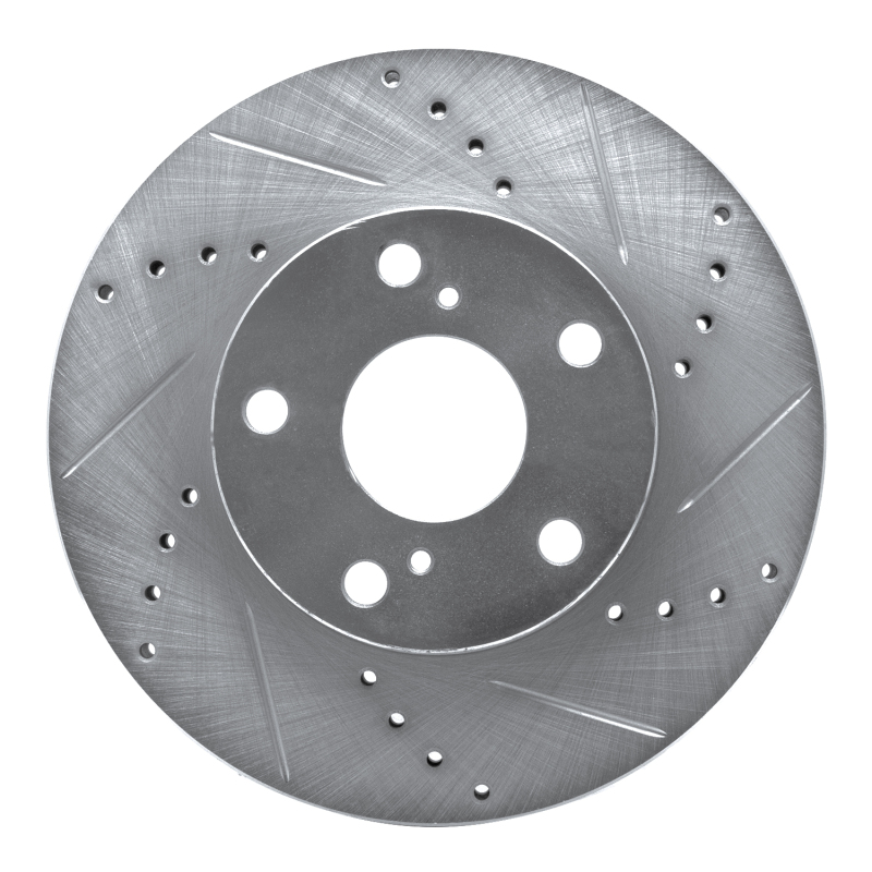 Toyota Tacoma Brake Rotor (1) - Front Right - R1 Concepts - Drilled & Slotted - Silver - `05-`15